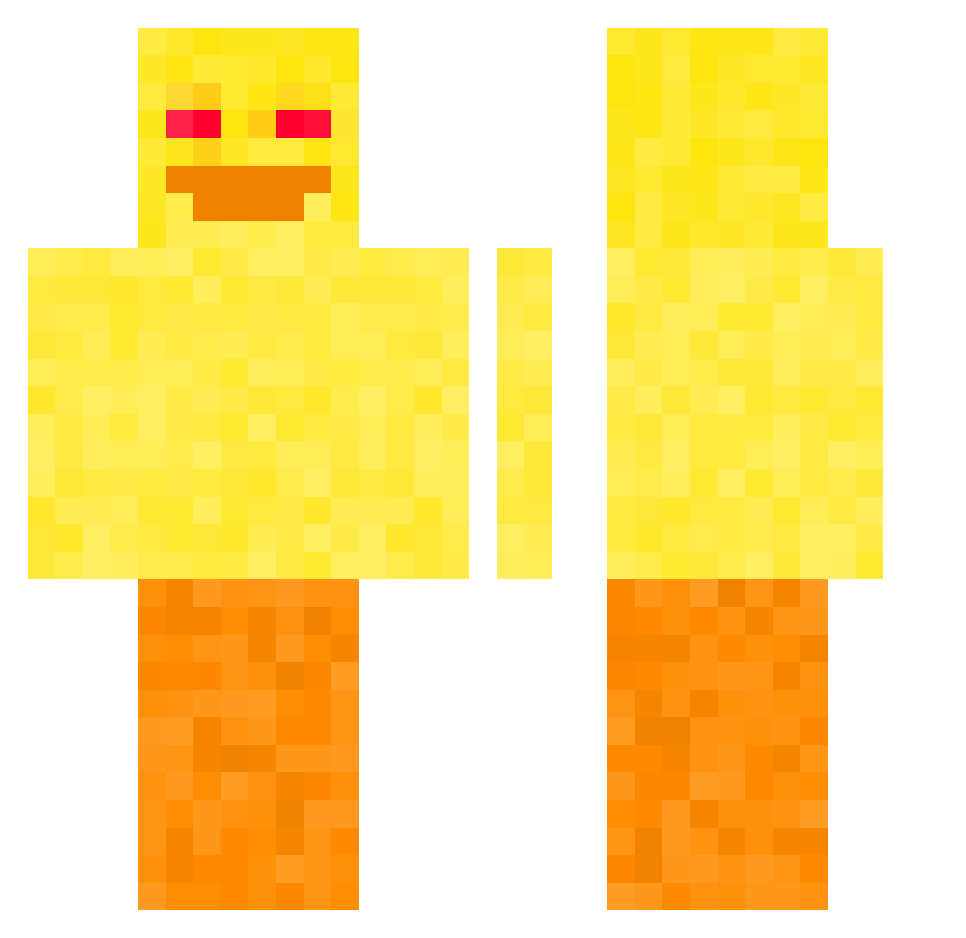 peakingente Minecraft skin, front and back view