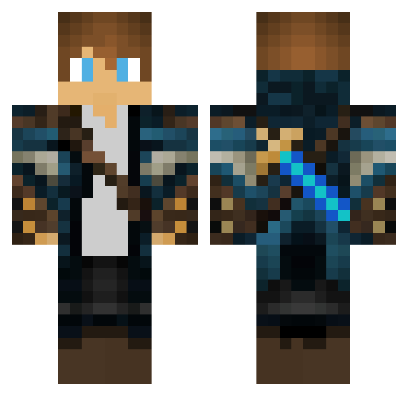 Driaan Minecraft skin, front and back view