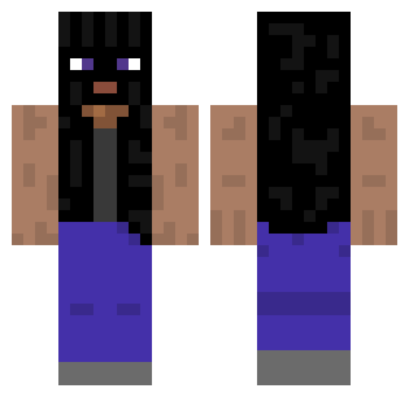nickops120 Minecraft skin, front and back view