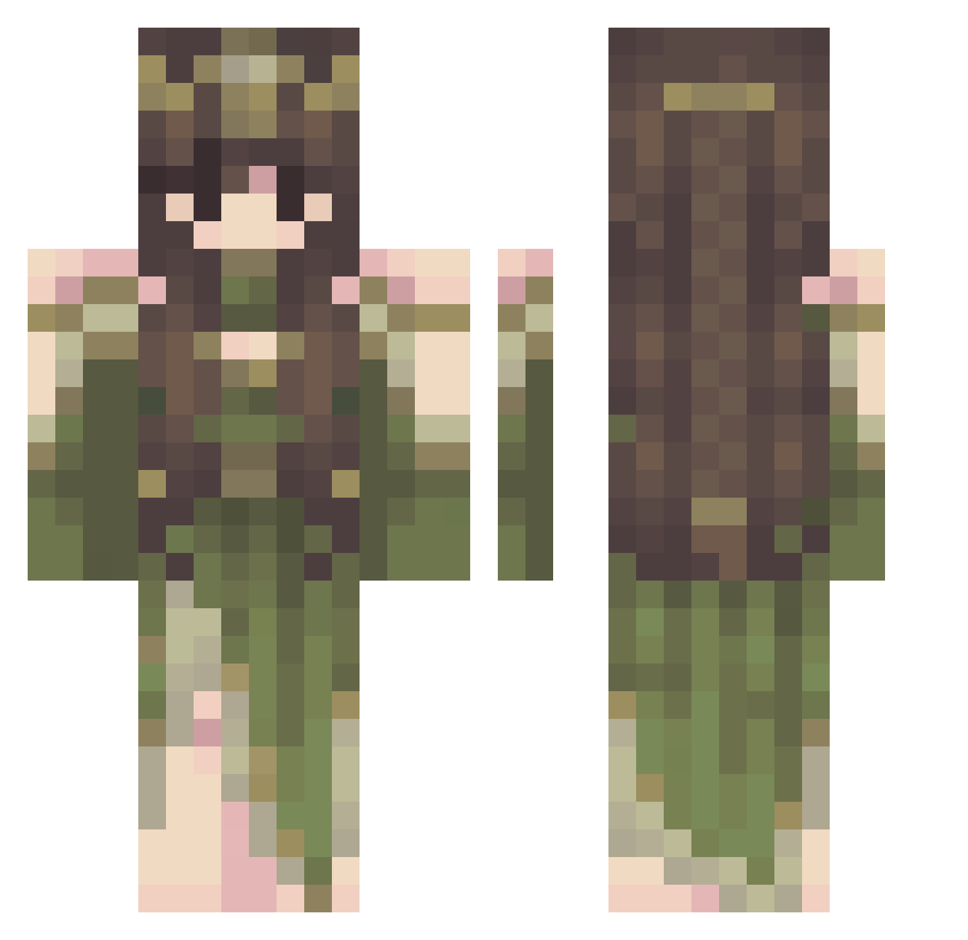 honeyquarts02 Minecraft skin, front and back view