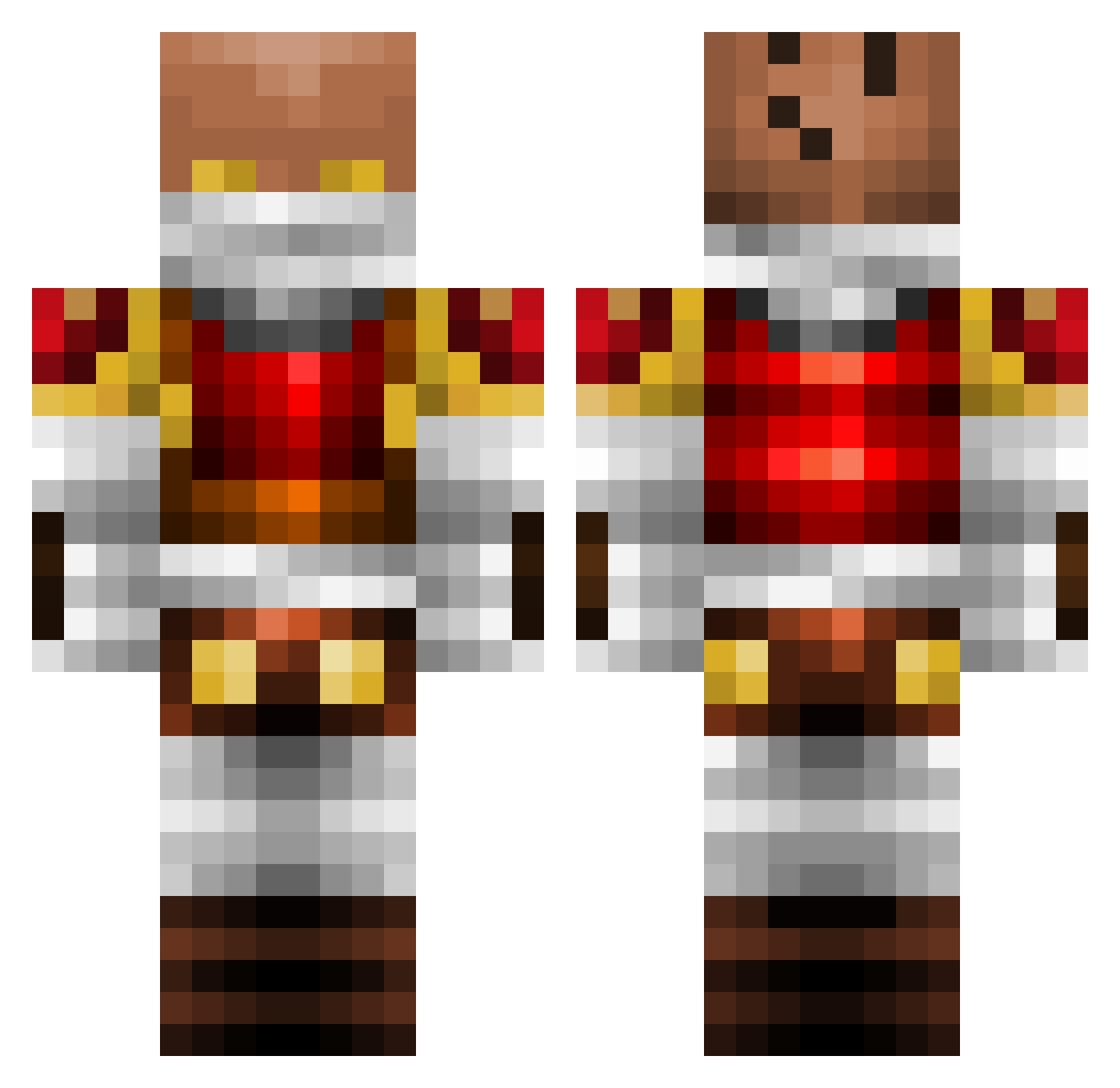 Incretion Minecraft skin, front and back view