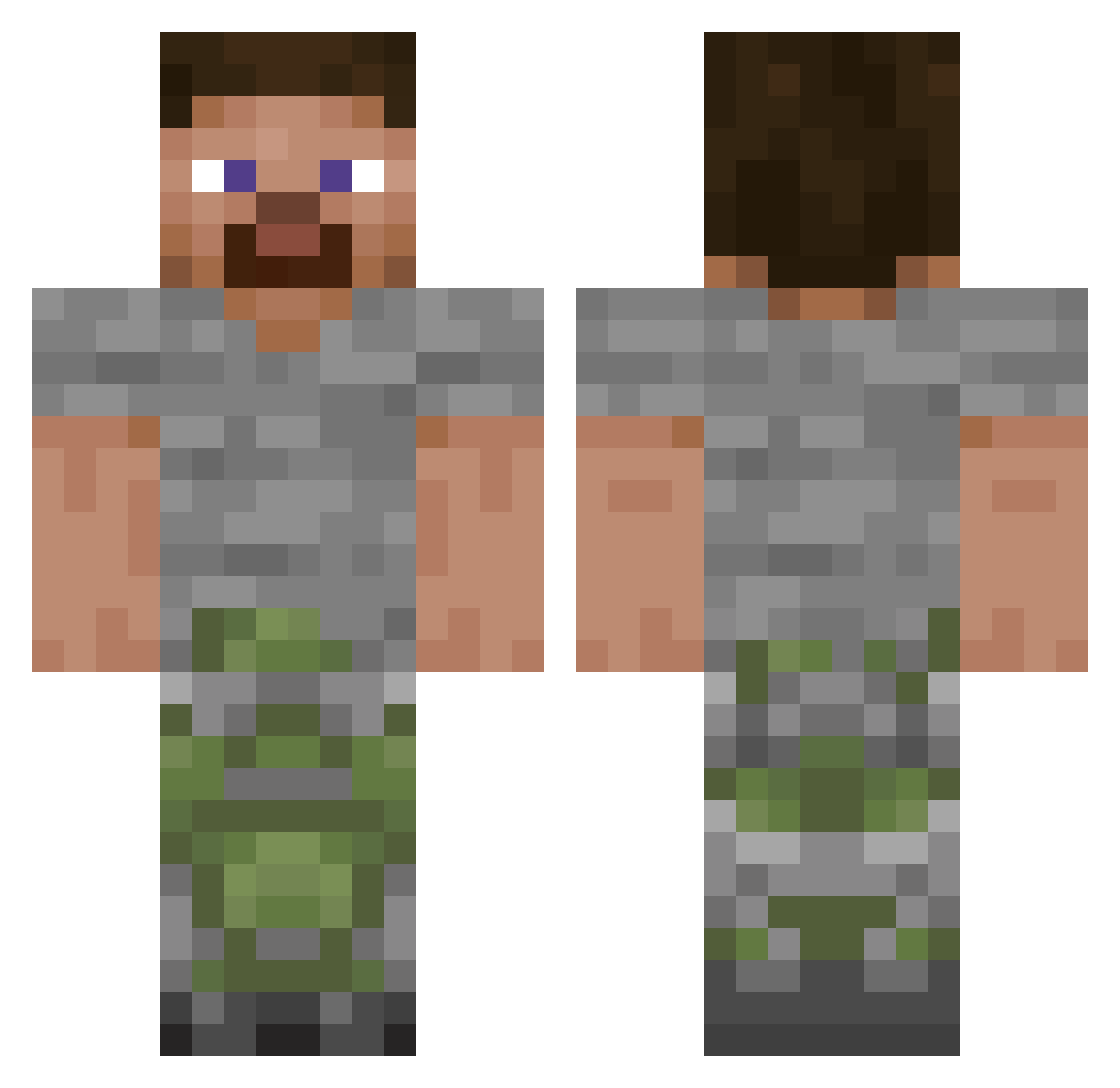 Swiss_Dynamics Minecraft skin, front and back view