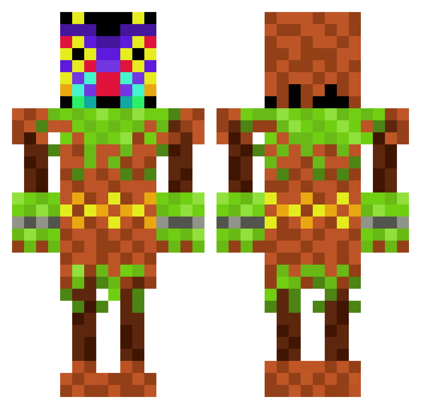 Glumanda003 Minecraft skin, front and back view