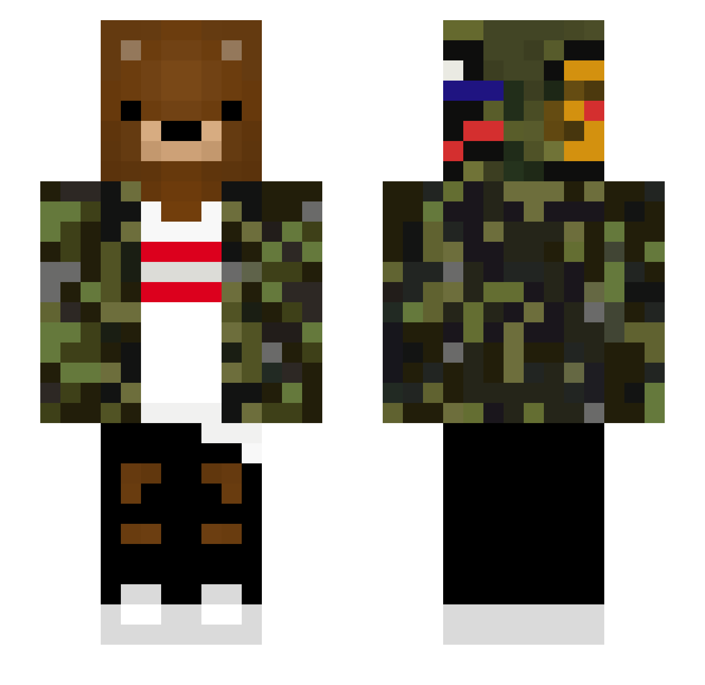 omkz Minecraft skin, front and back view