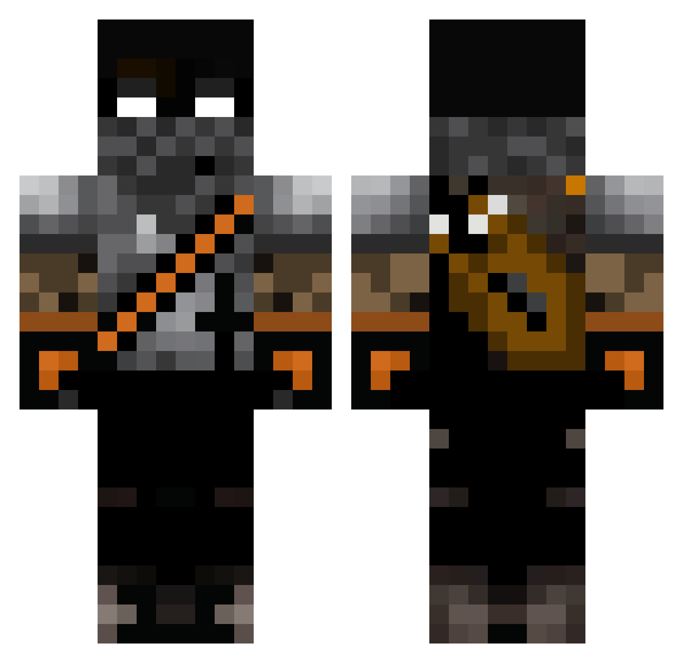 33JO Minecraft skin, front and back view