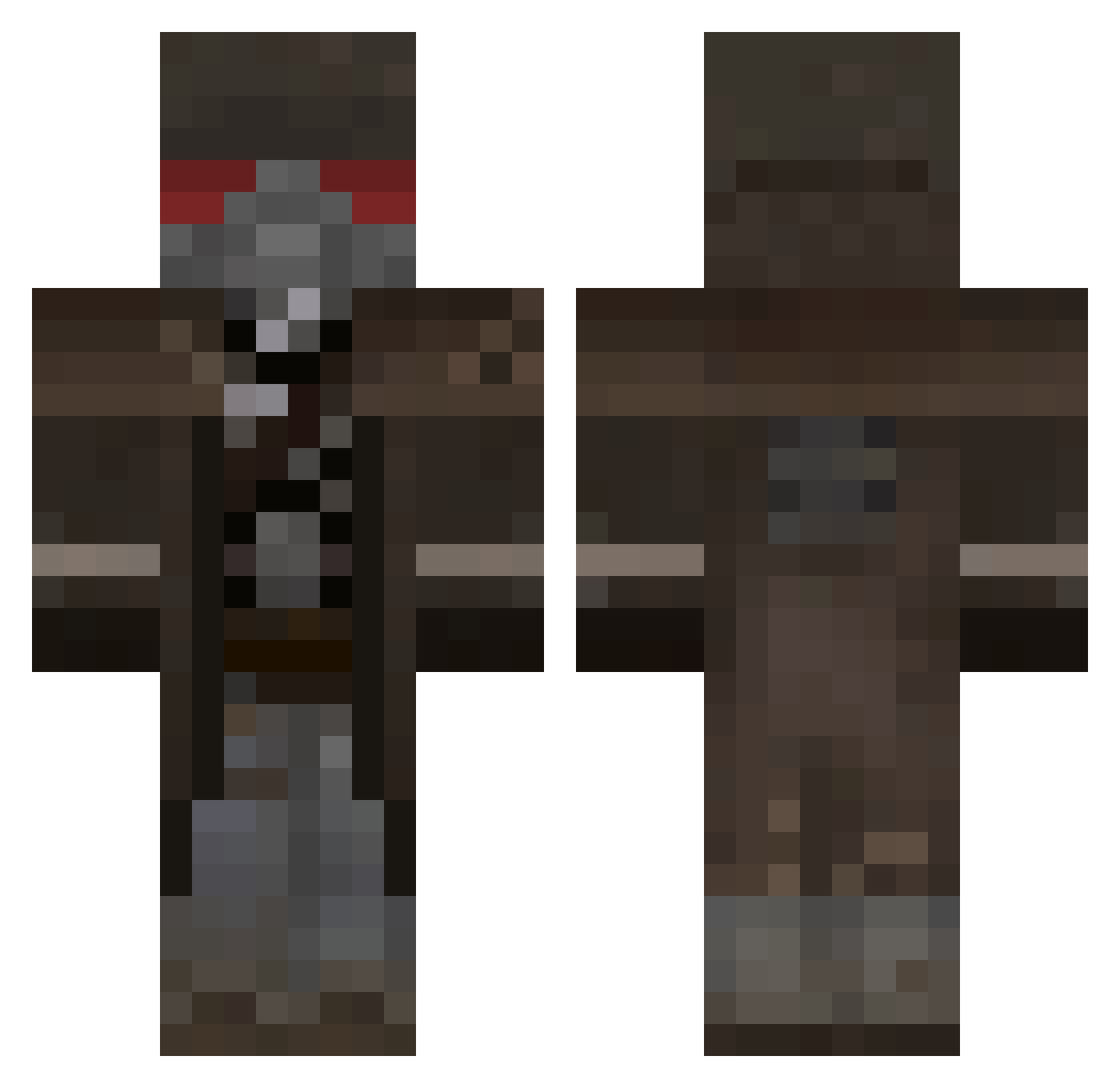 RunRig Minecraft skin, front and back view