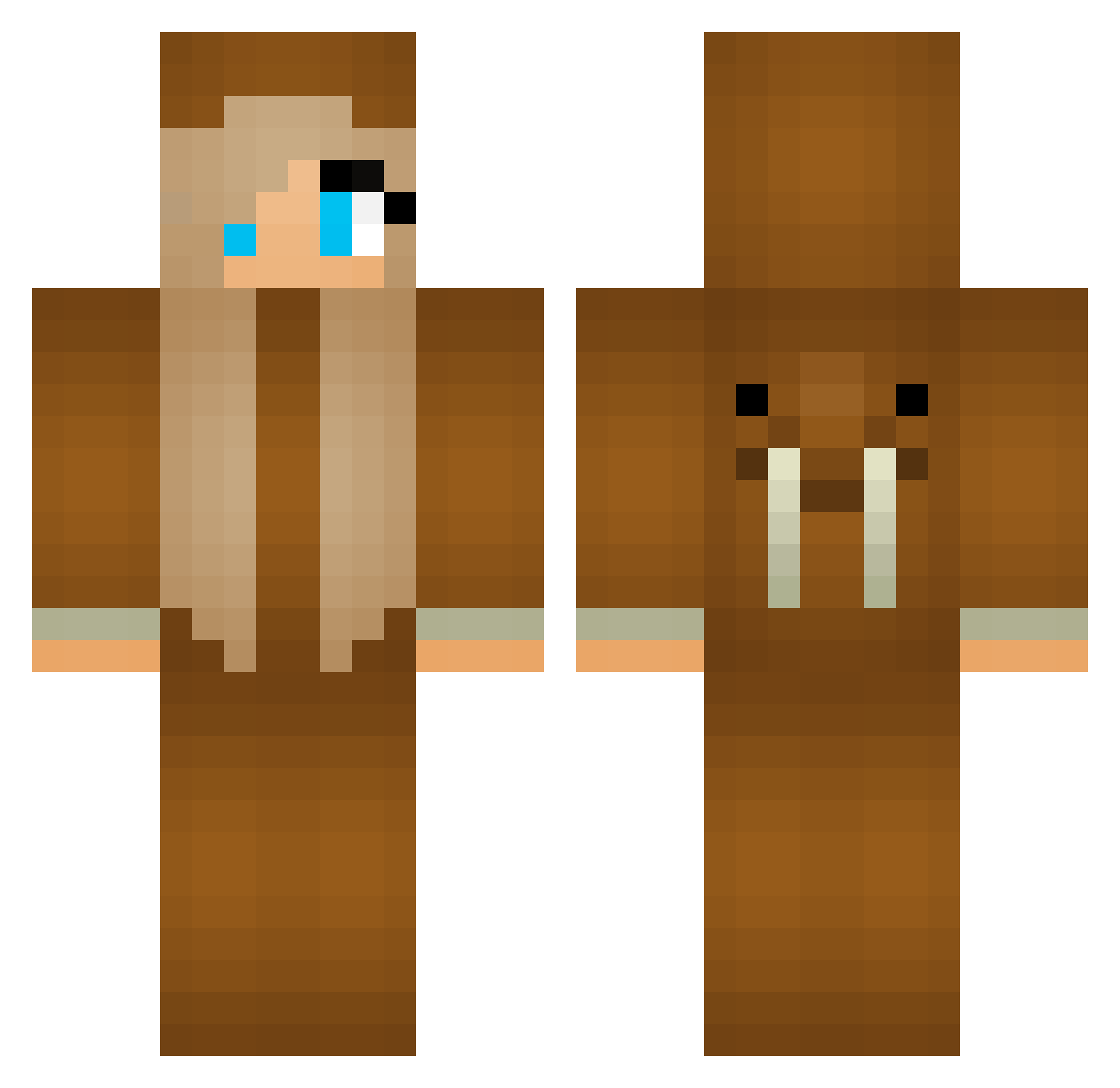 sympathizer Minecraft skin, front and back view