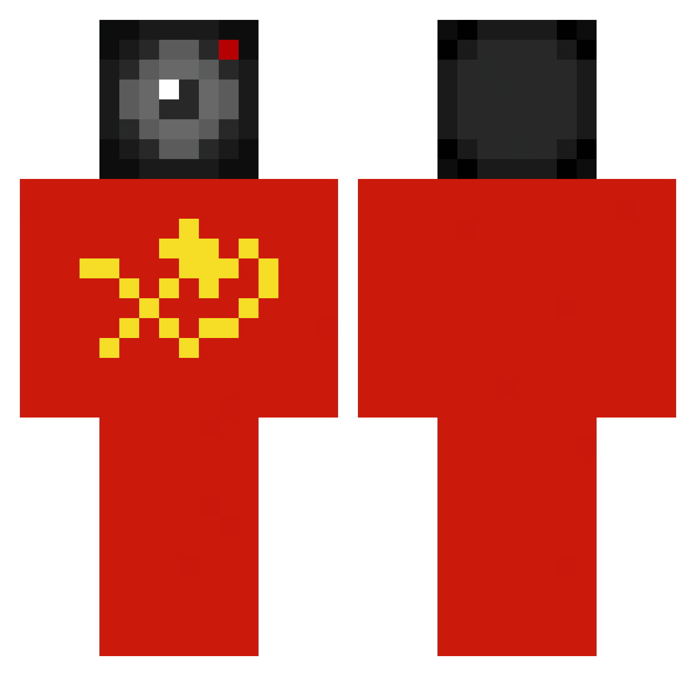 Recommissioned Minecraft skin, front and back view