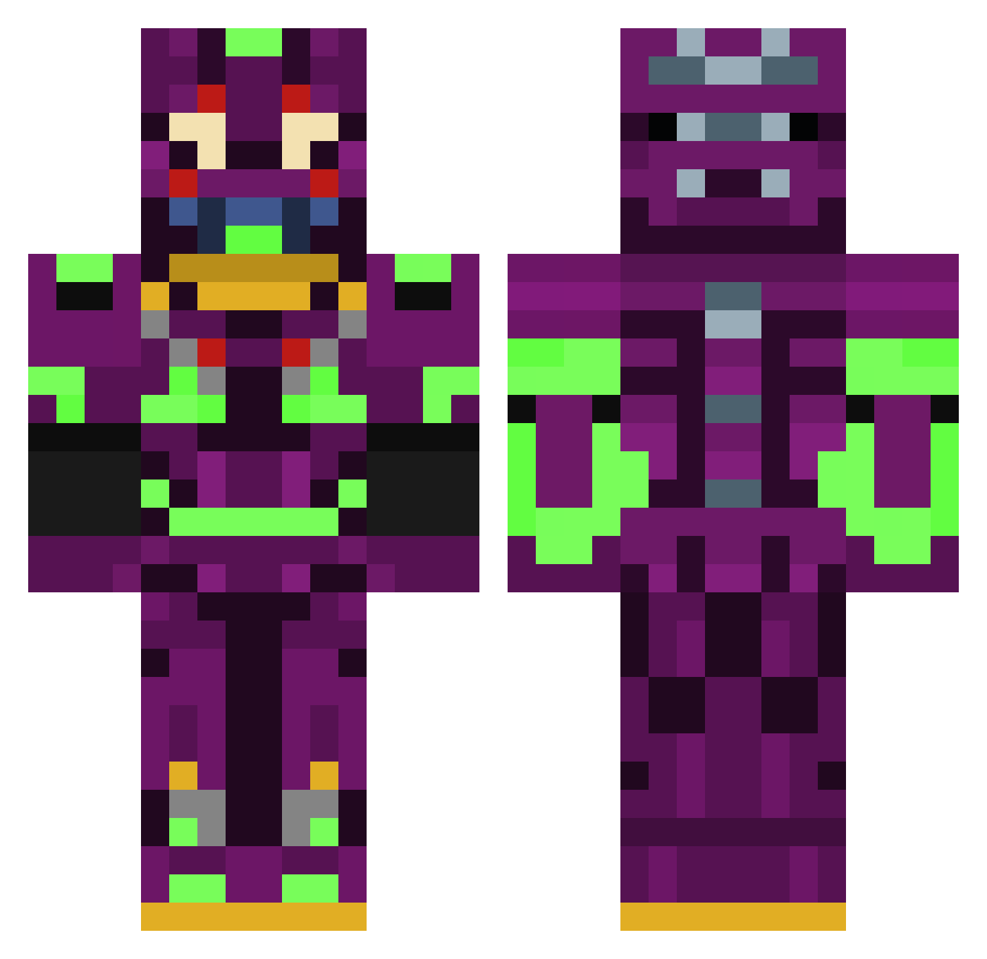 Kenyu72 Minecraft skin, front and back view