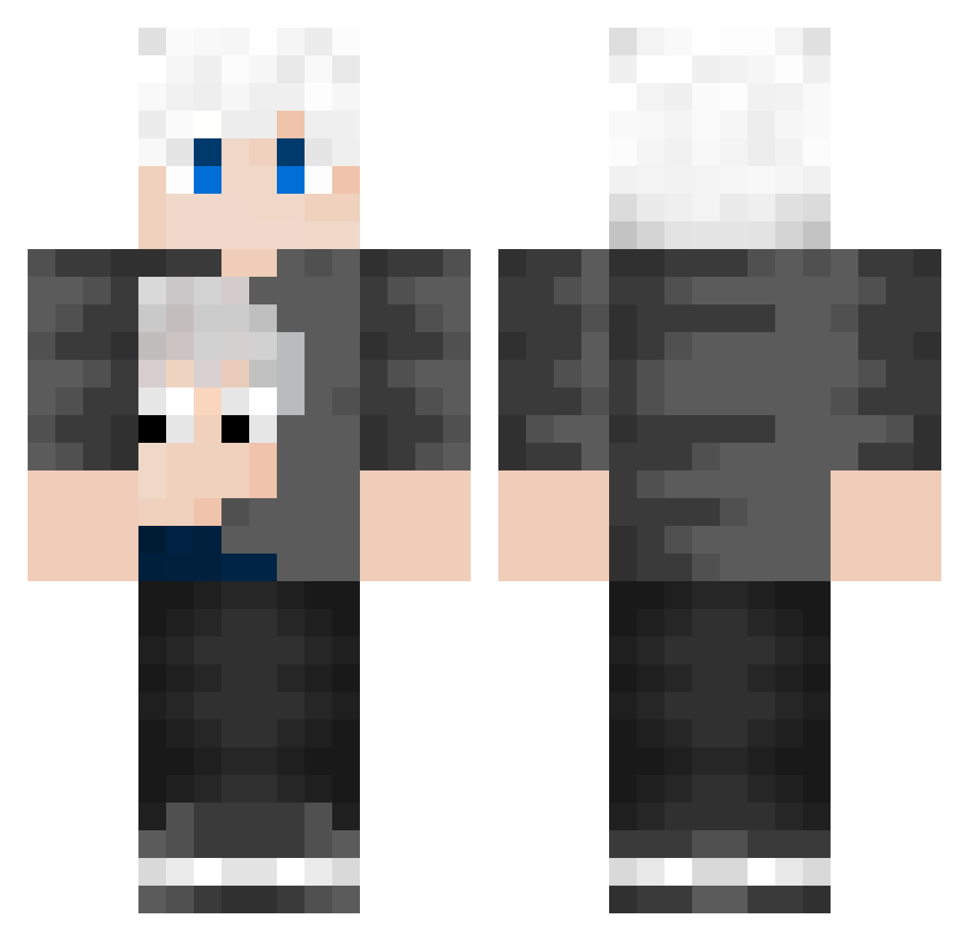 Peixe Minecraft skin, front and back view