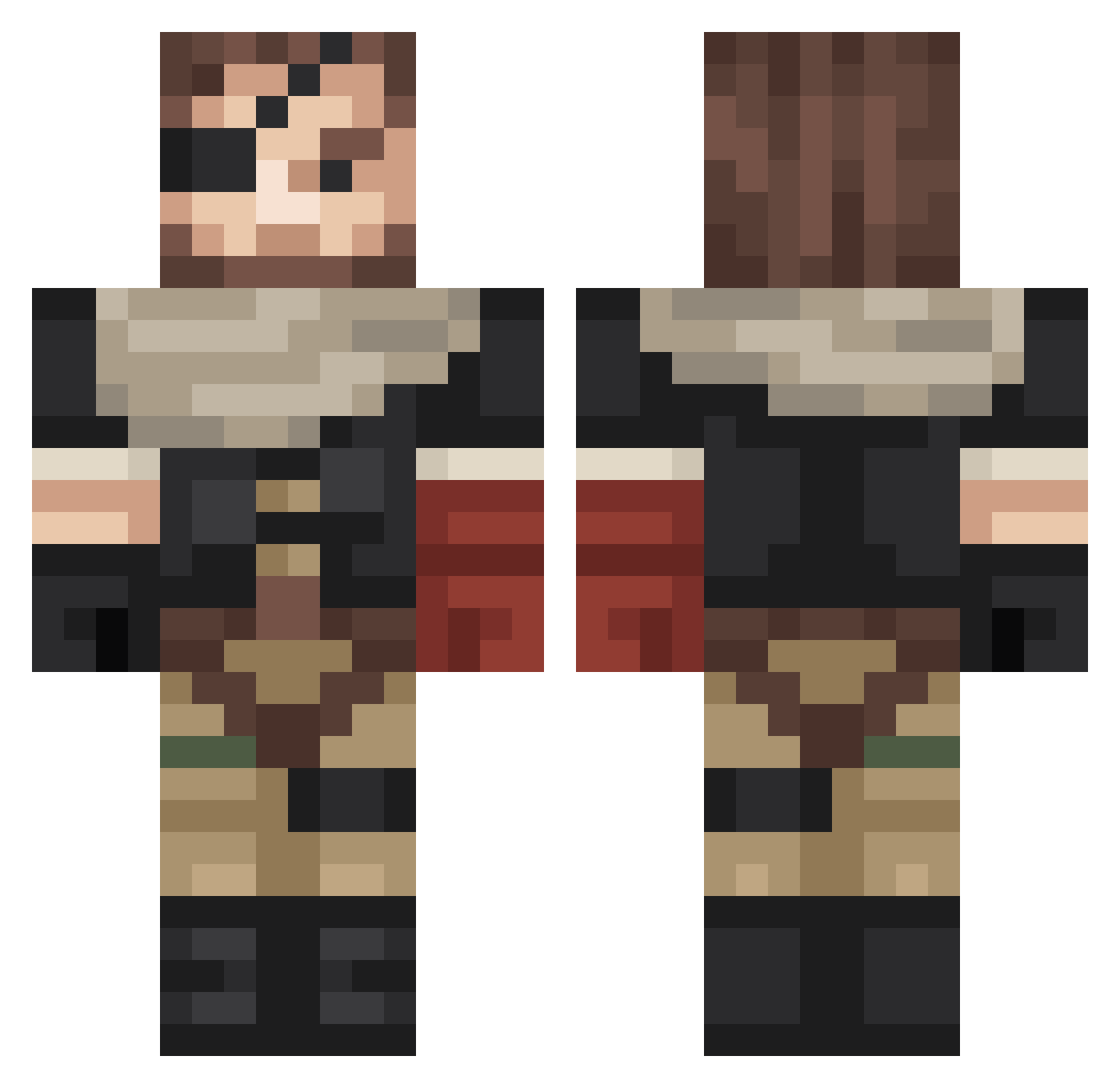ColeMagnus Minecraft skin, front and back view