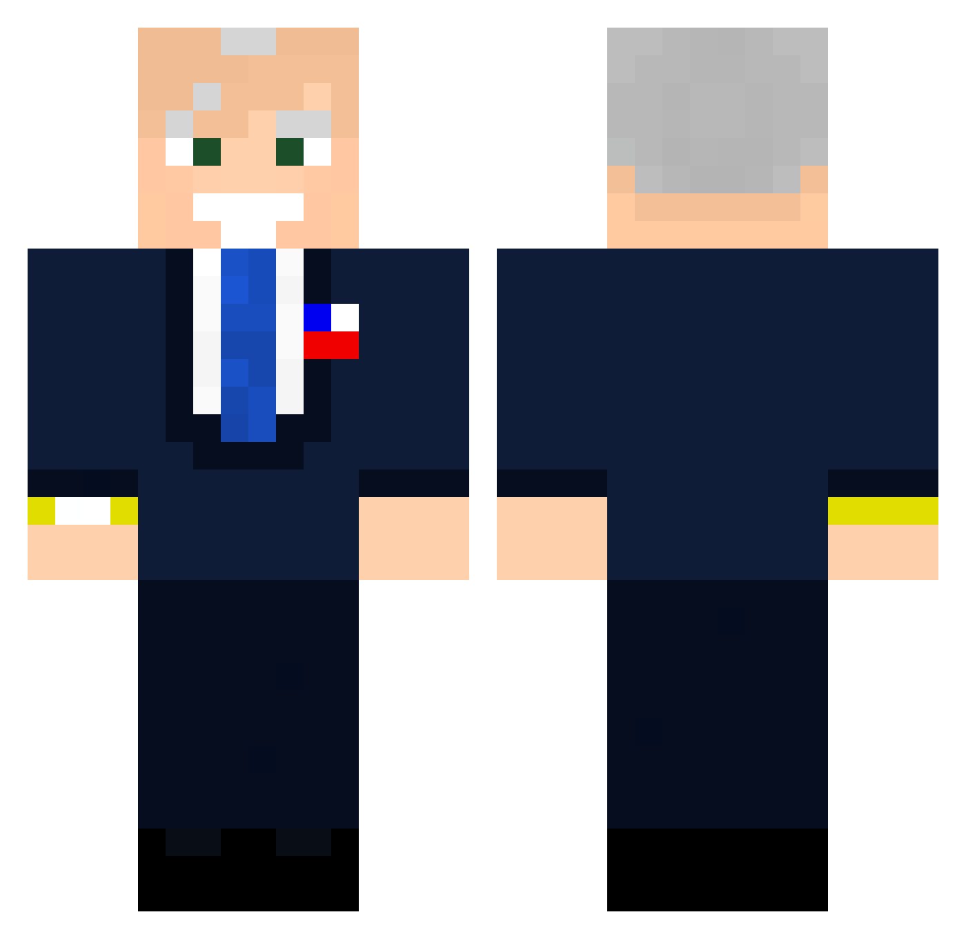 Eugene06 Minecraft skin, front and back view