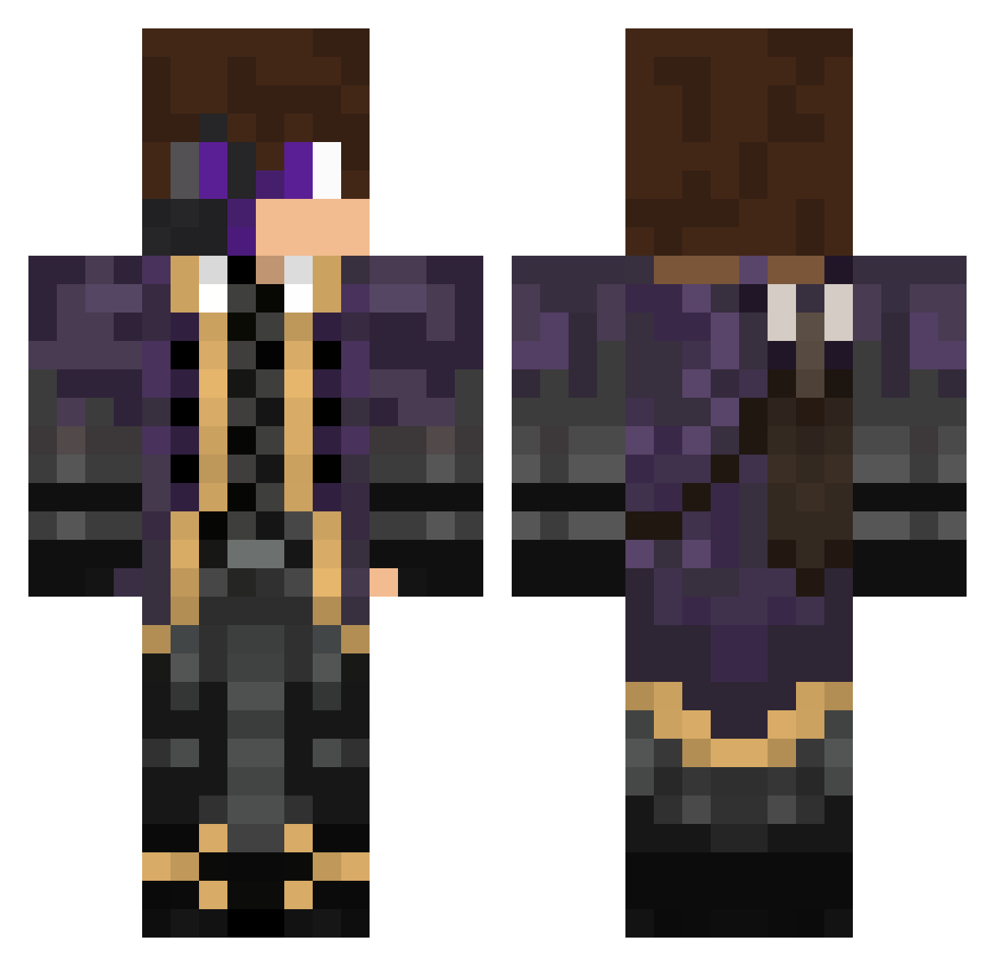 H3aven666 Minecraft skin, front and back view