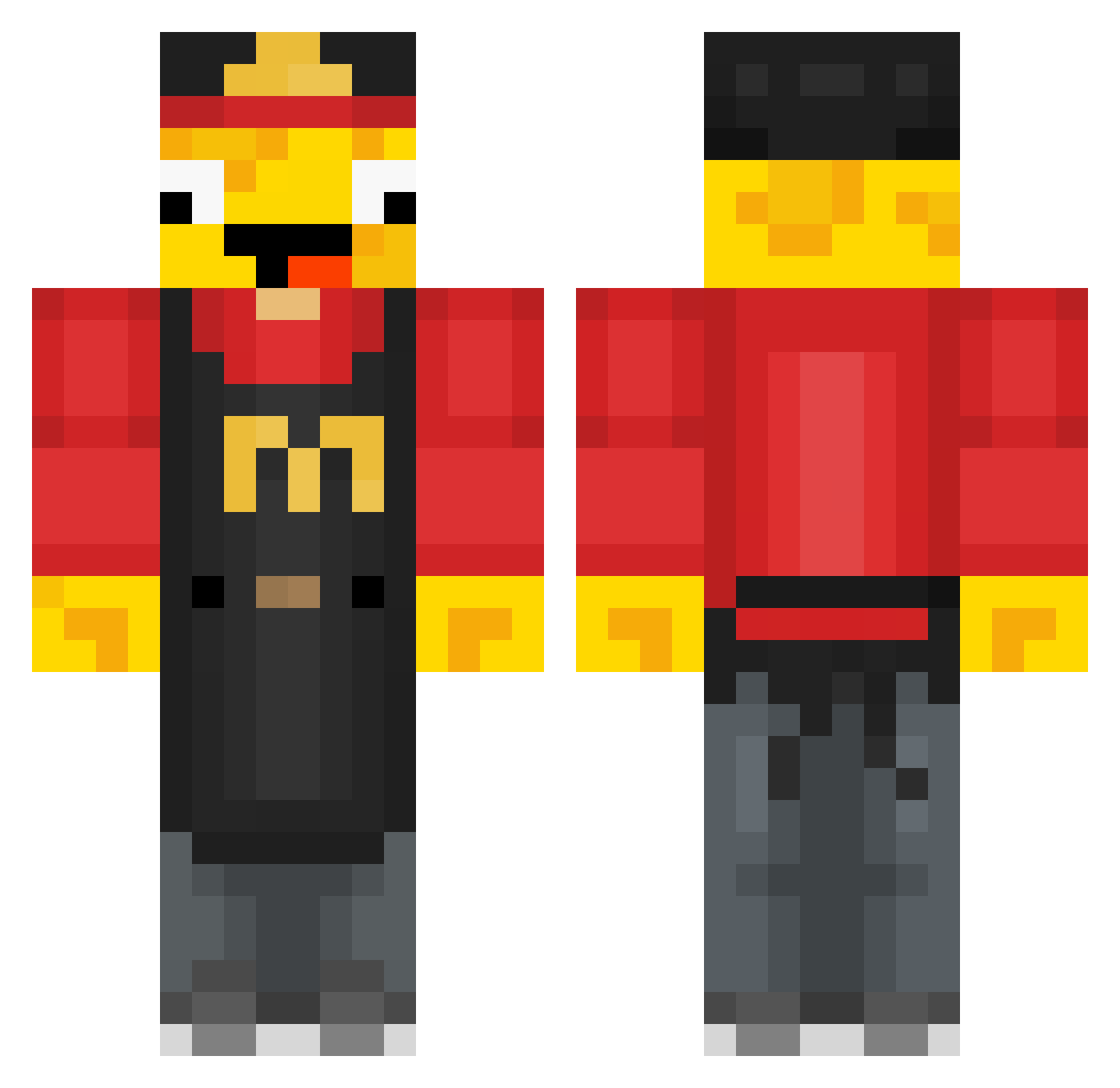 wonjaking Minecraft skin, front and back view