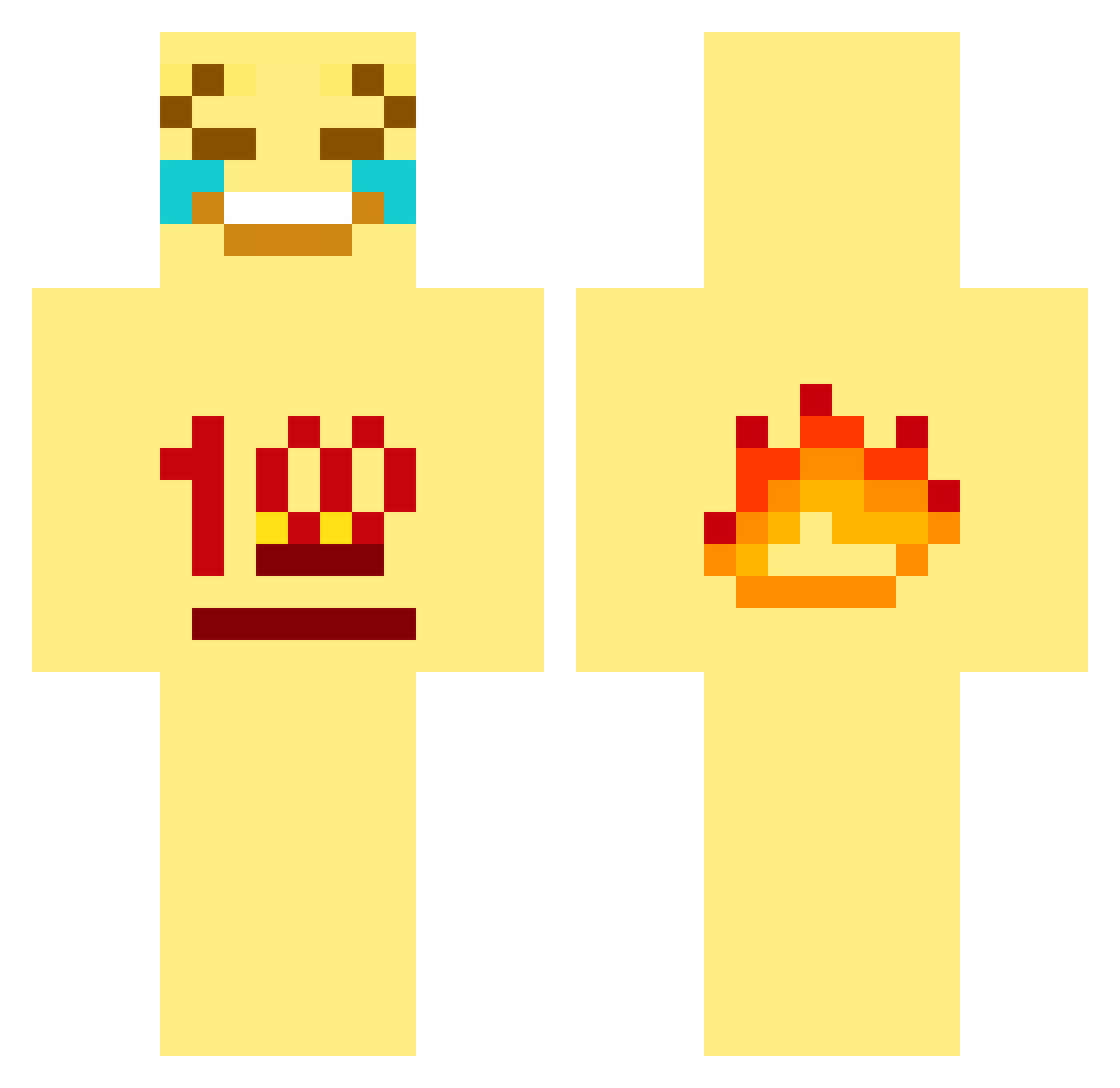 Swagfriday Minecraft skin, front and back view