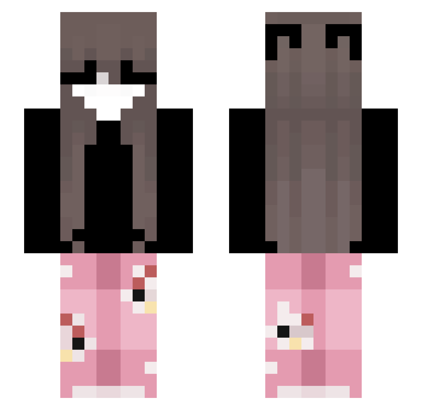 skxvy Minecraft skin, front and back view