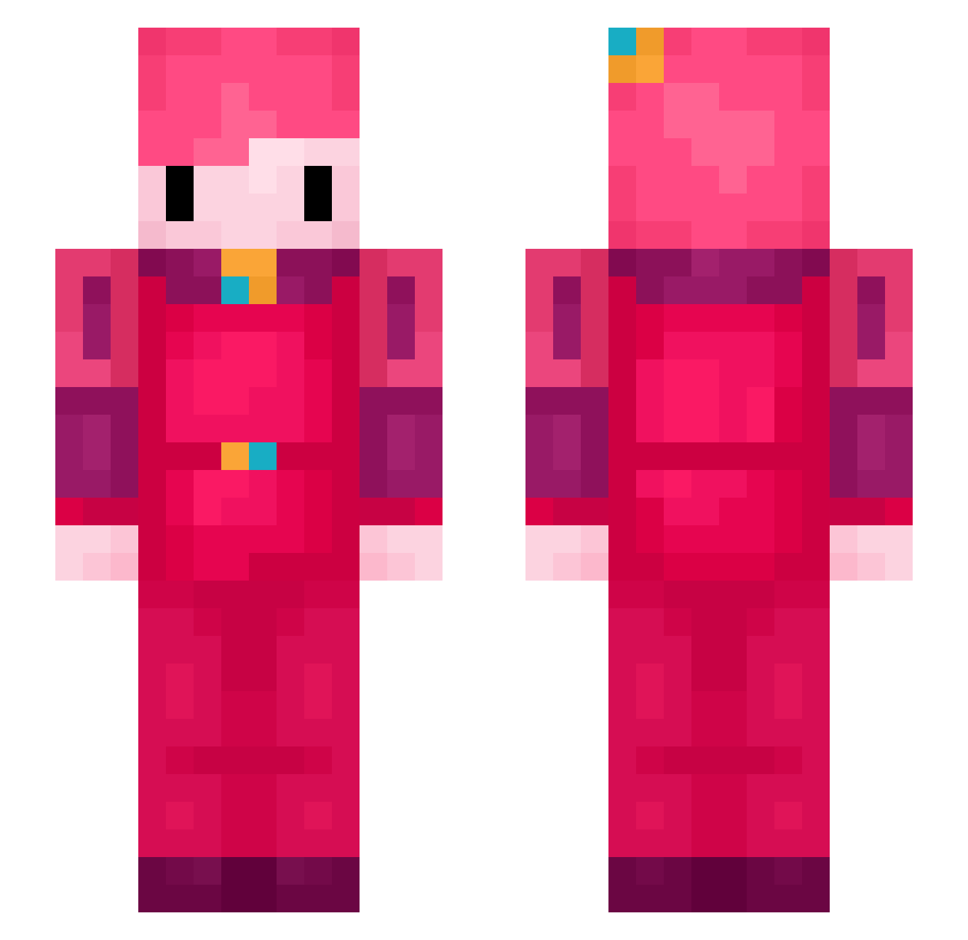 bollzington Minecraft skin, front and back view