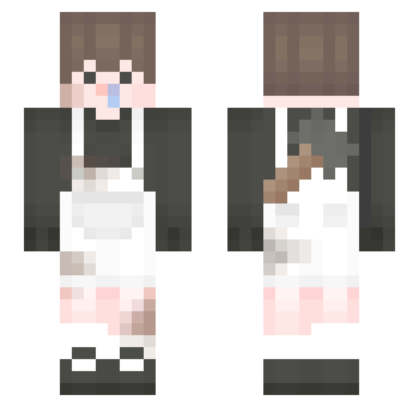 mandupe Minecraft skin, front and back view
