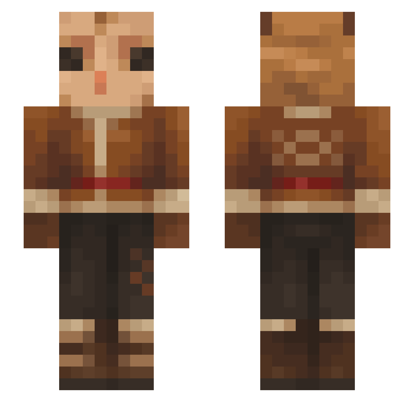 ItsEvanesque Minecraft skin, front and back view
