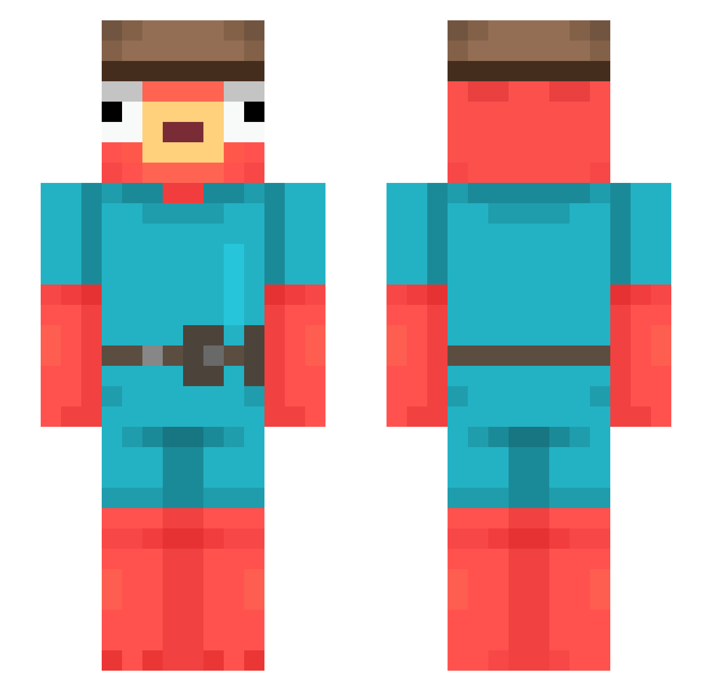 Caroline_w_ Minecraft skin, front and back view