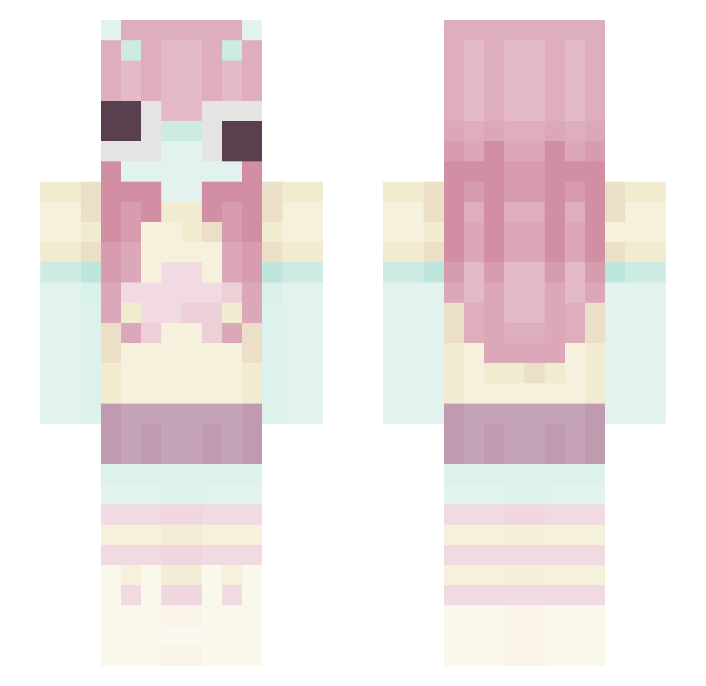 Divine_bye Minecraft skin, front and back view