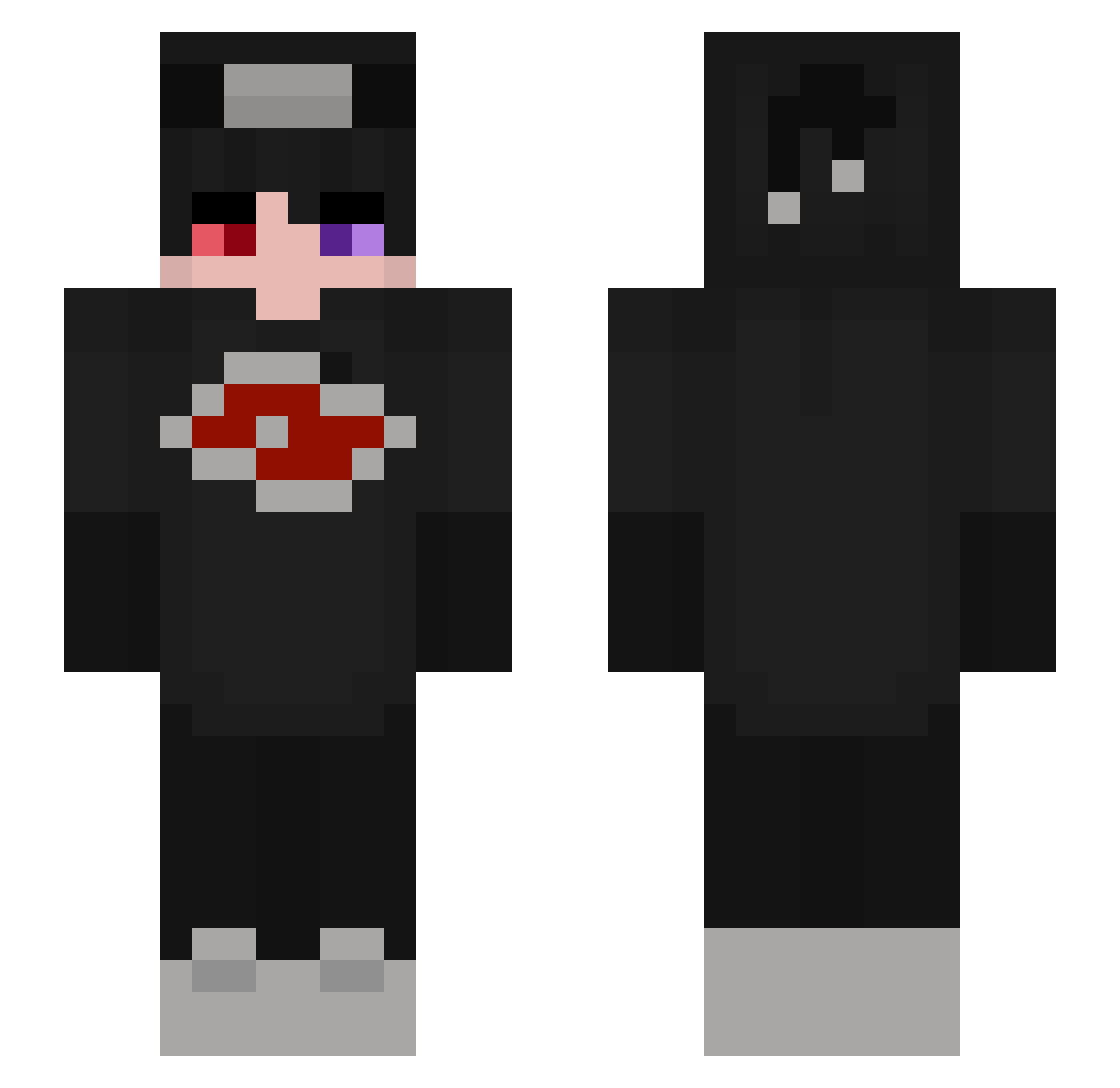 oLegions Minecraft skin, front and back view