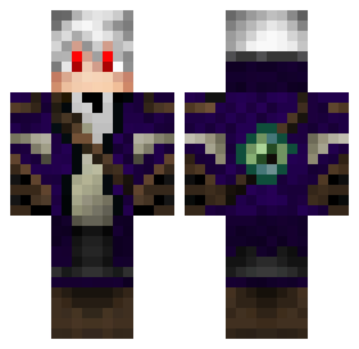 Galipopi Minecraft skin, front and back view