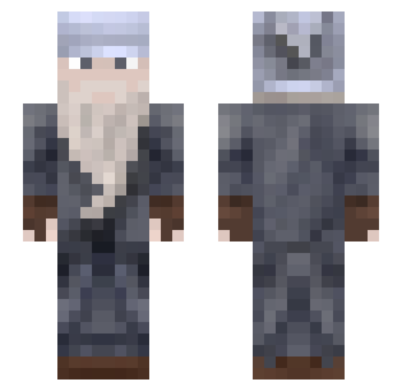 MadWizard12 Minecraft skin, front and back view