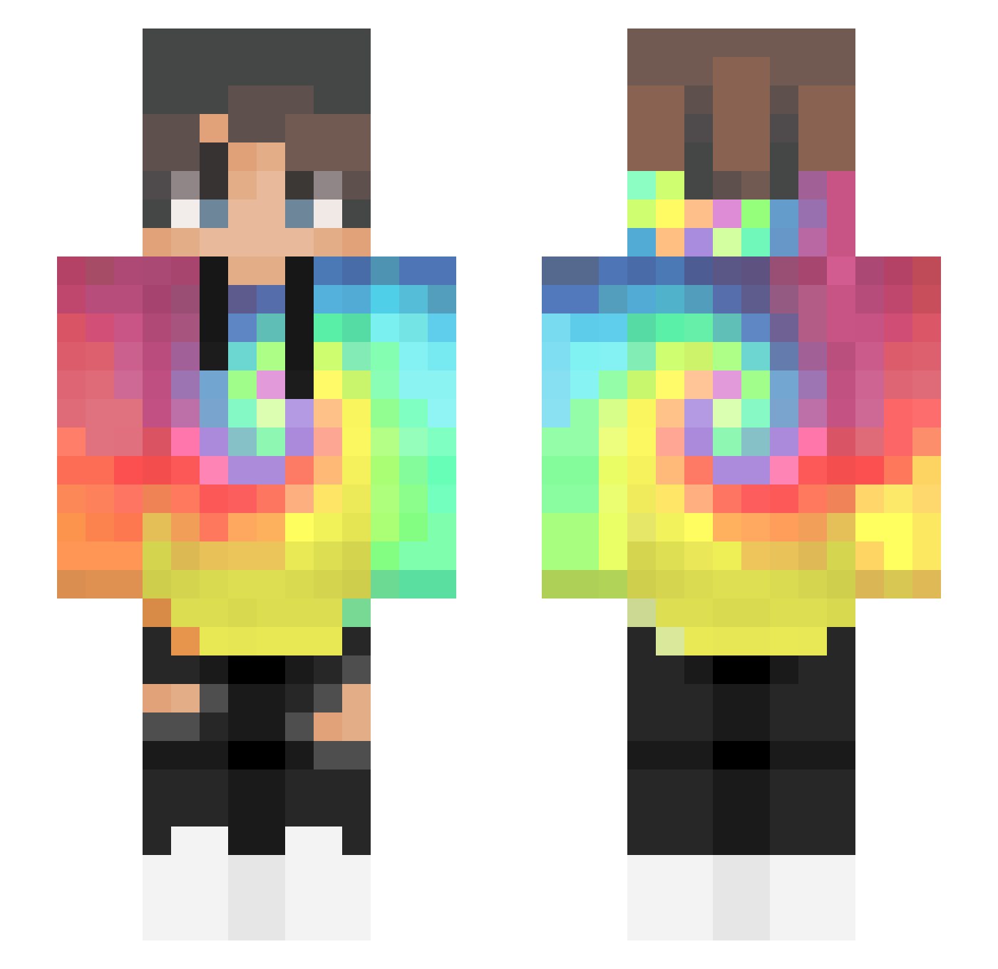 Zyphxon Minecraft skin, front and back view