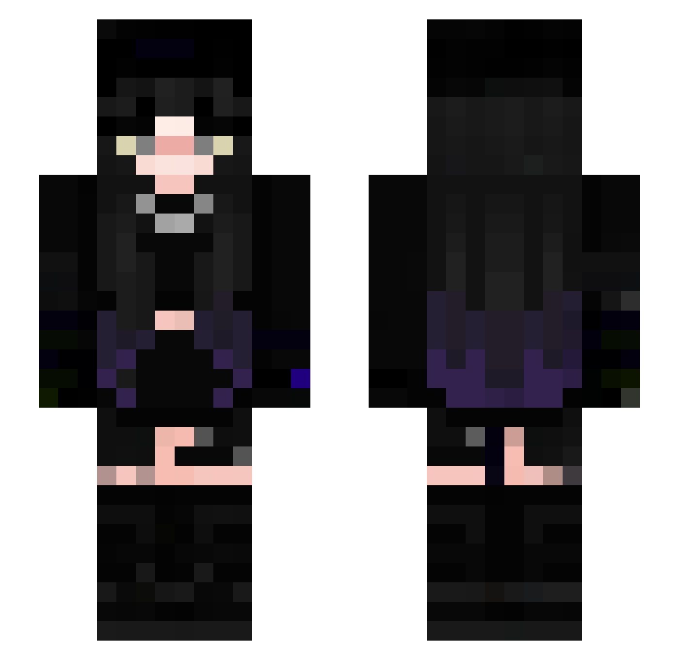 Anthia Minecraft skin, front and back view