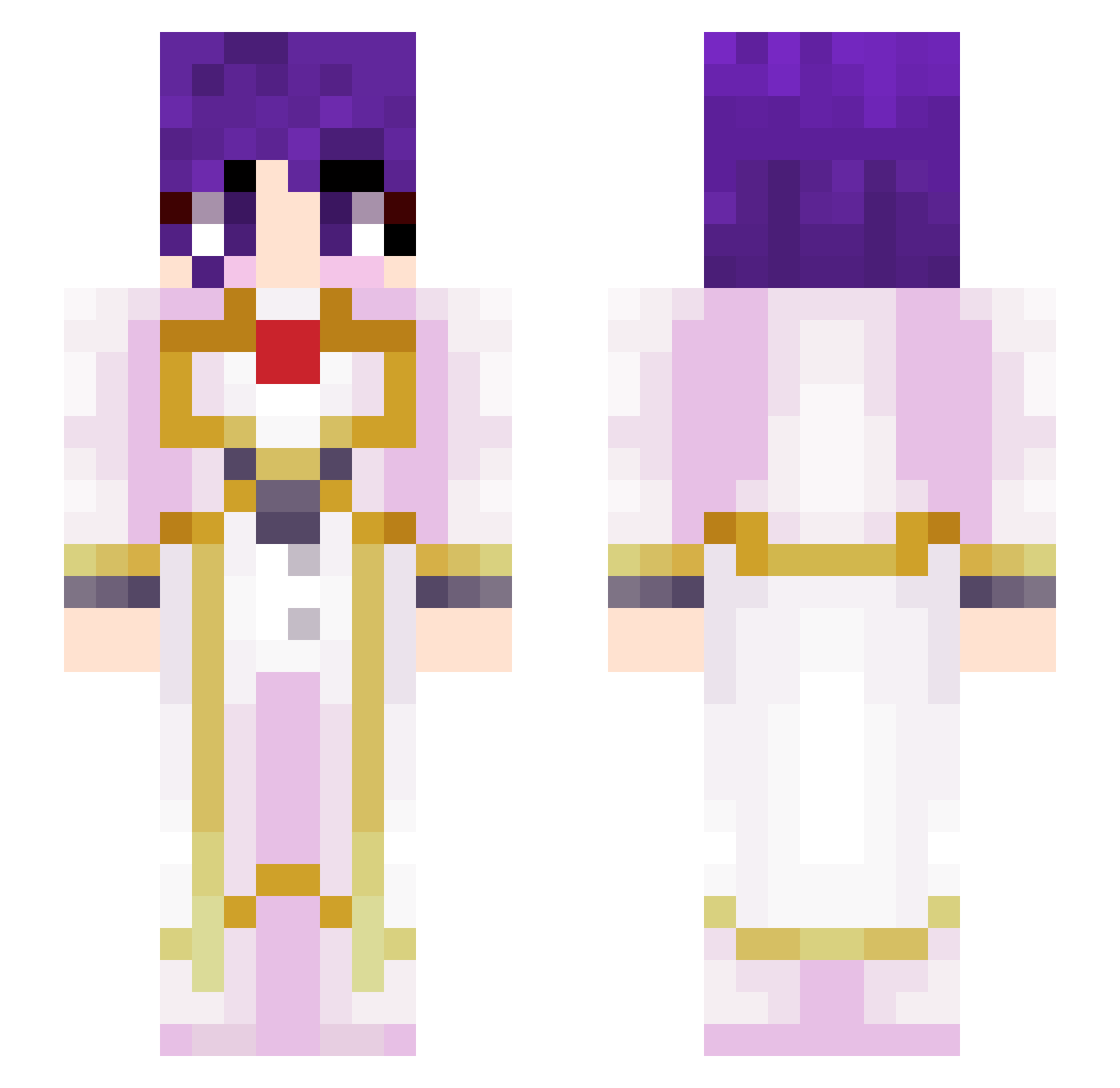 Saotome0wo Minecraft skin, front and back view