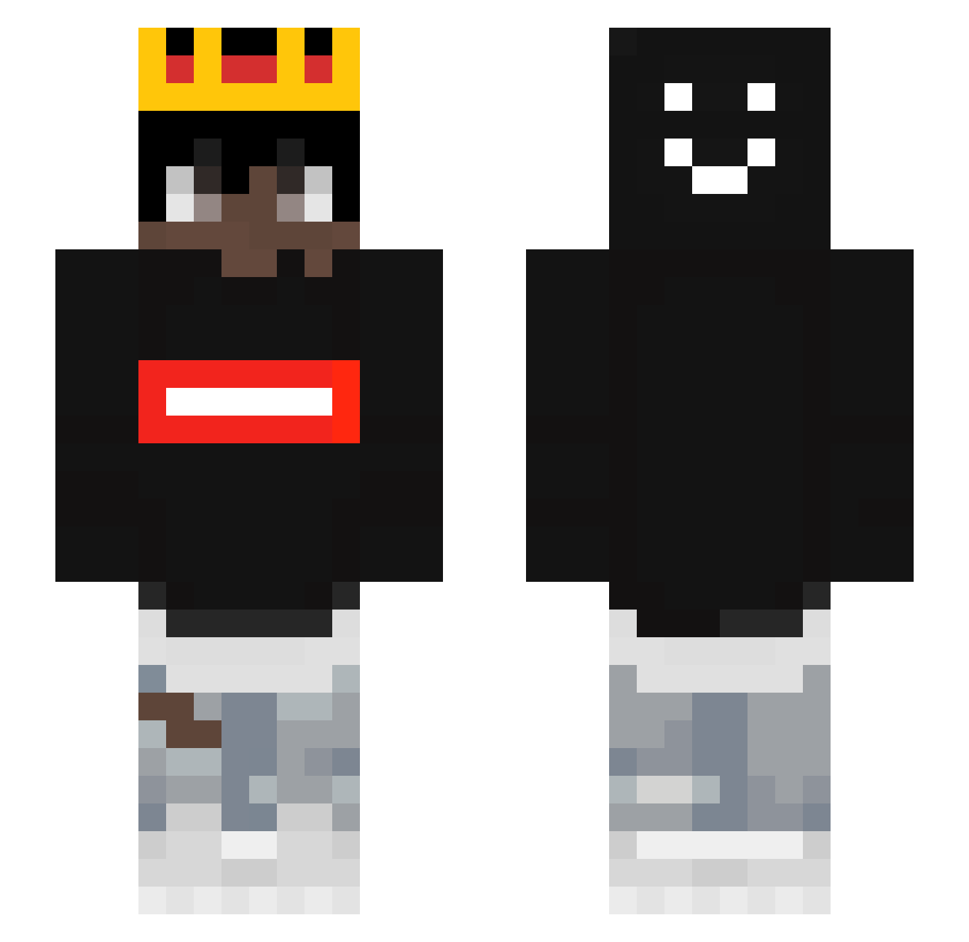 GLT_ziggybrow Minecraft skin, front and back view
