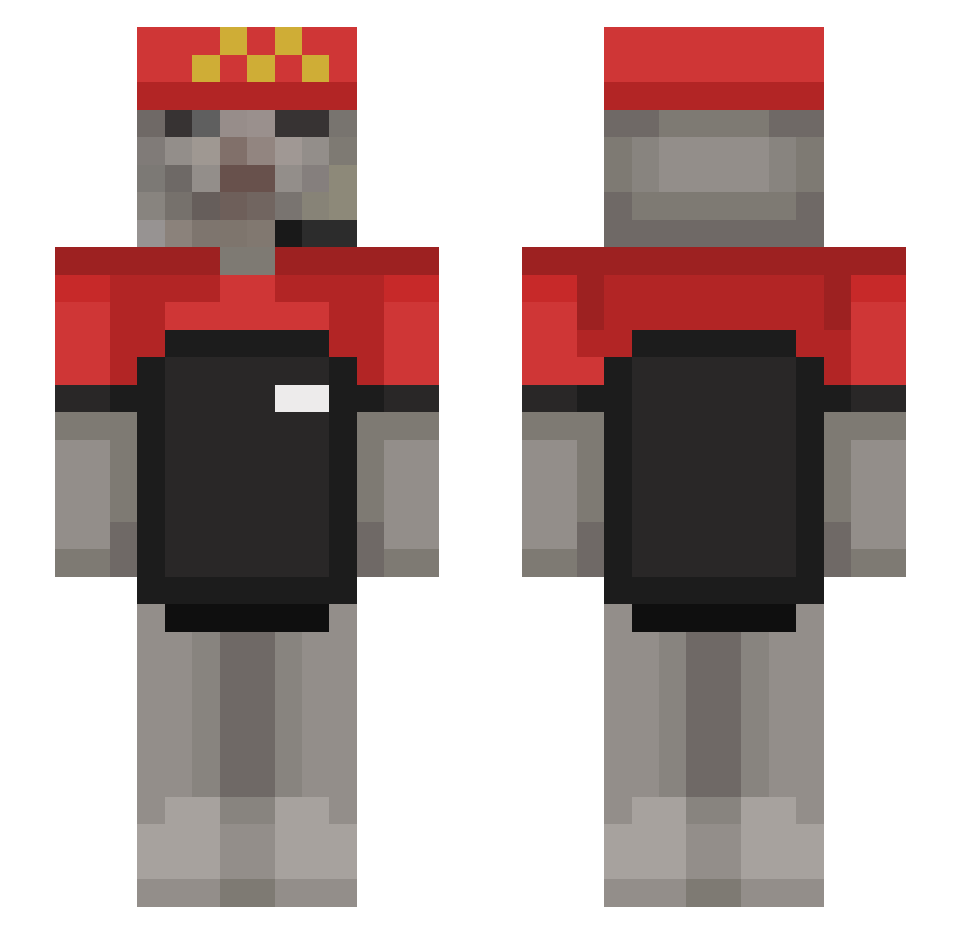 CleanMeme Minecraft skin, front and back view