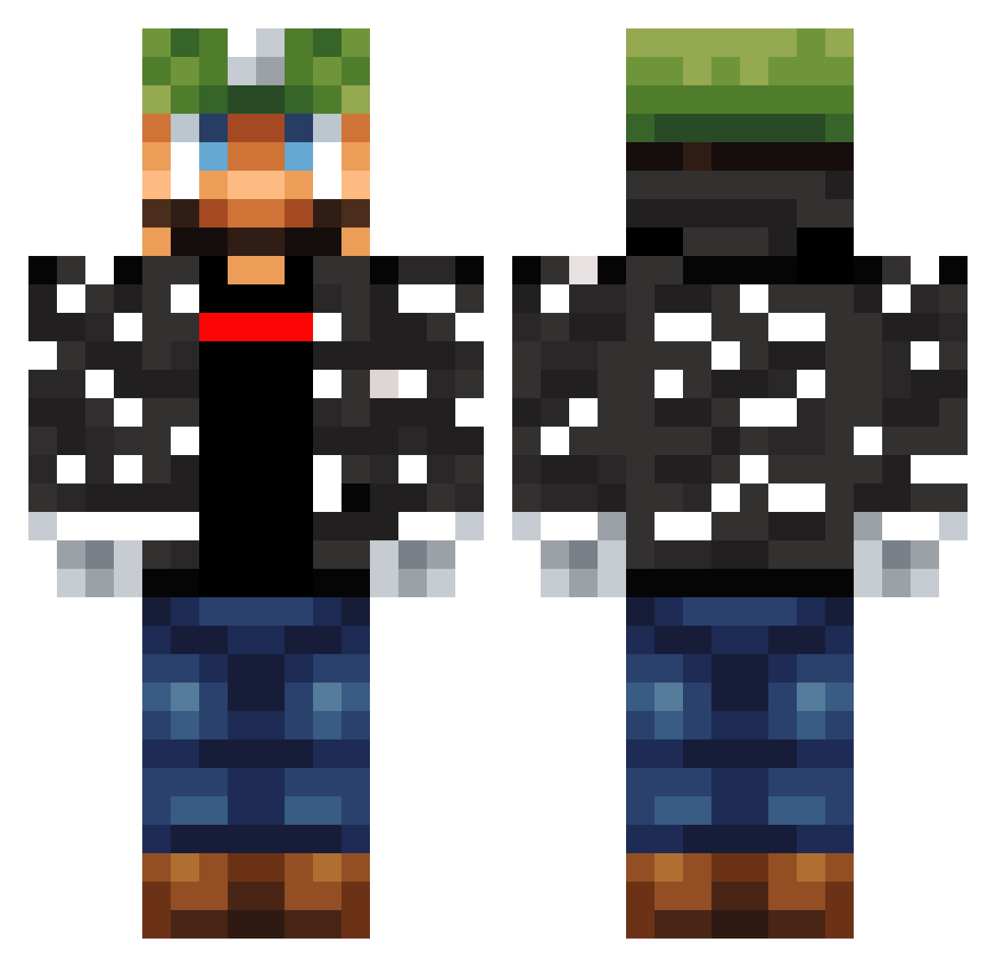 Peplo Minecraft skin, front and back view