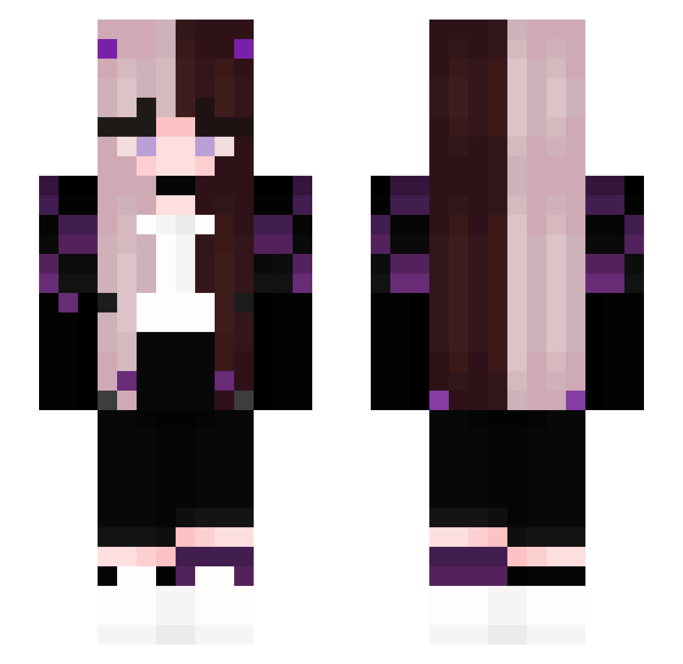 TransparentGlass Minecraft skin, front and back view