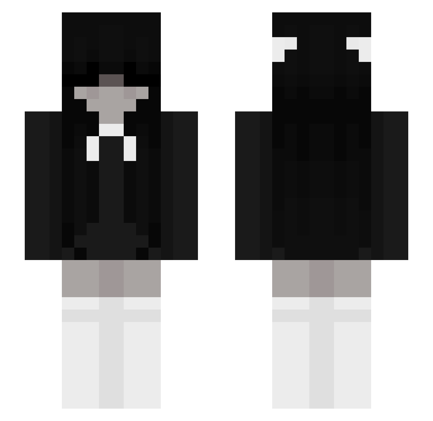 vBxbyDoll Minecraft skin, front and back view