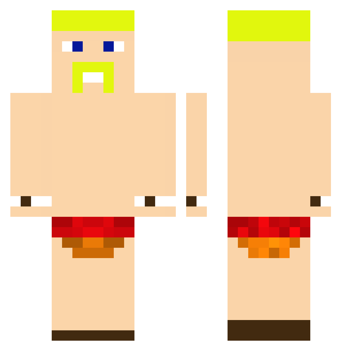 Klaus4587 Minecraft skin, front and back view
