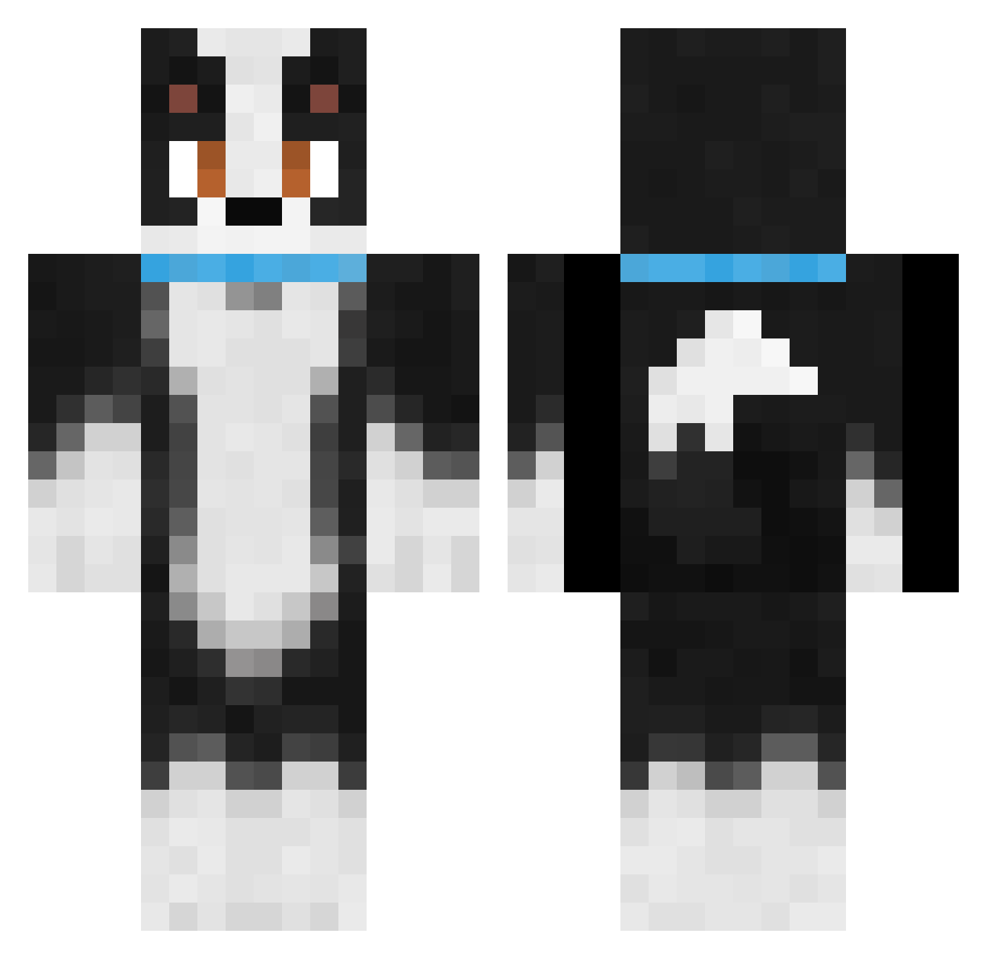 Charlie_Fetchit Minecraft skin, front and back view