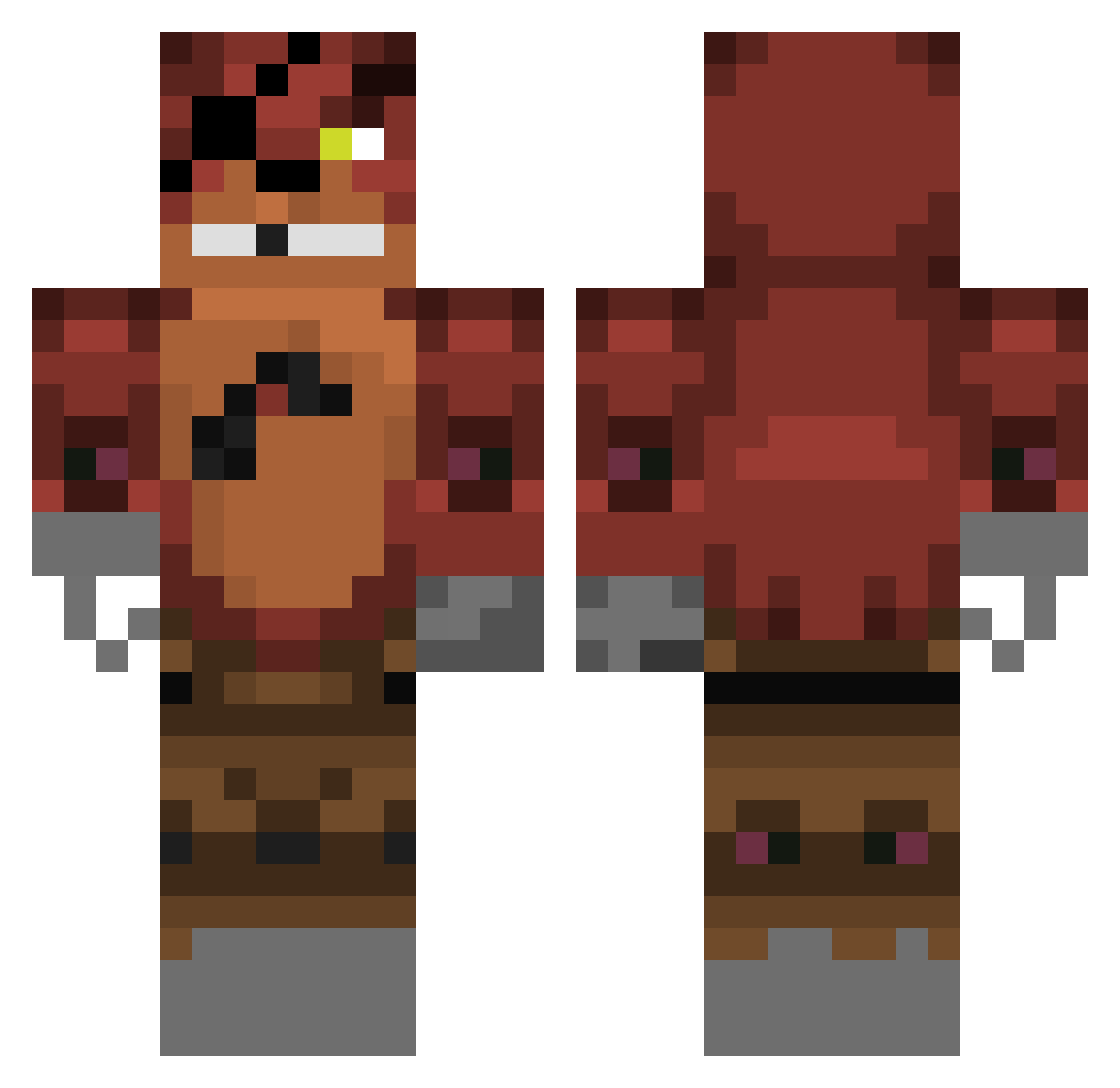 Cale0n Minecraft skin, front and back view