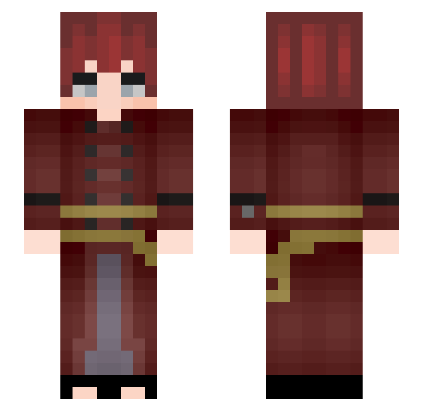 TowellBoy Minecraft skin, front and back view