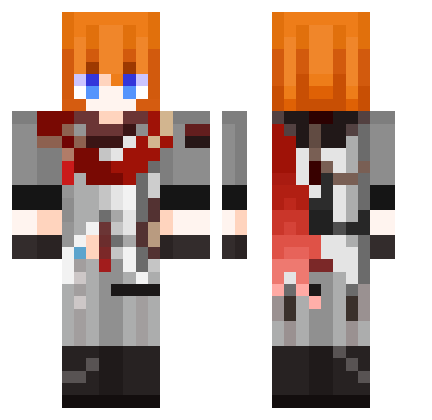 Alaphy Minecraft skin, front and back view