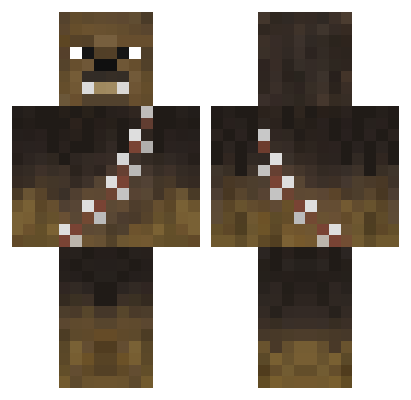 Crushers215 Minecraft skin, front and back view