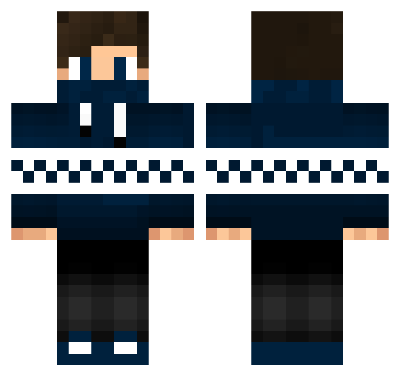 YusaBakal Minecraft skin, front and back view
