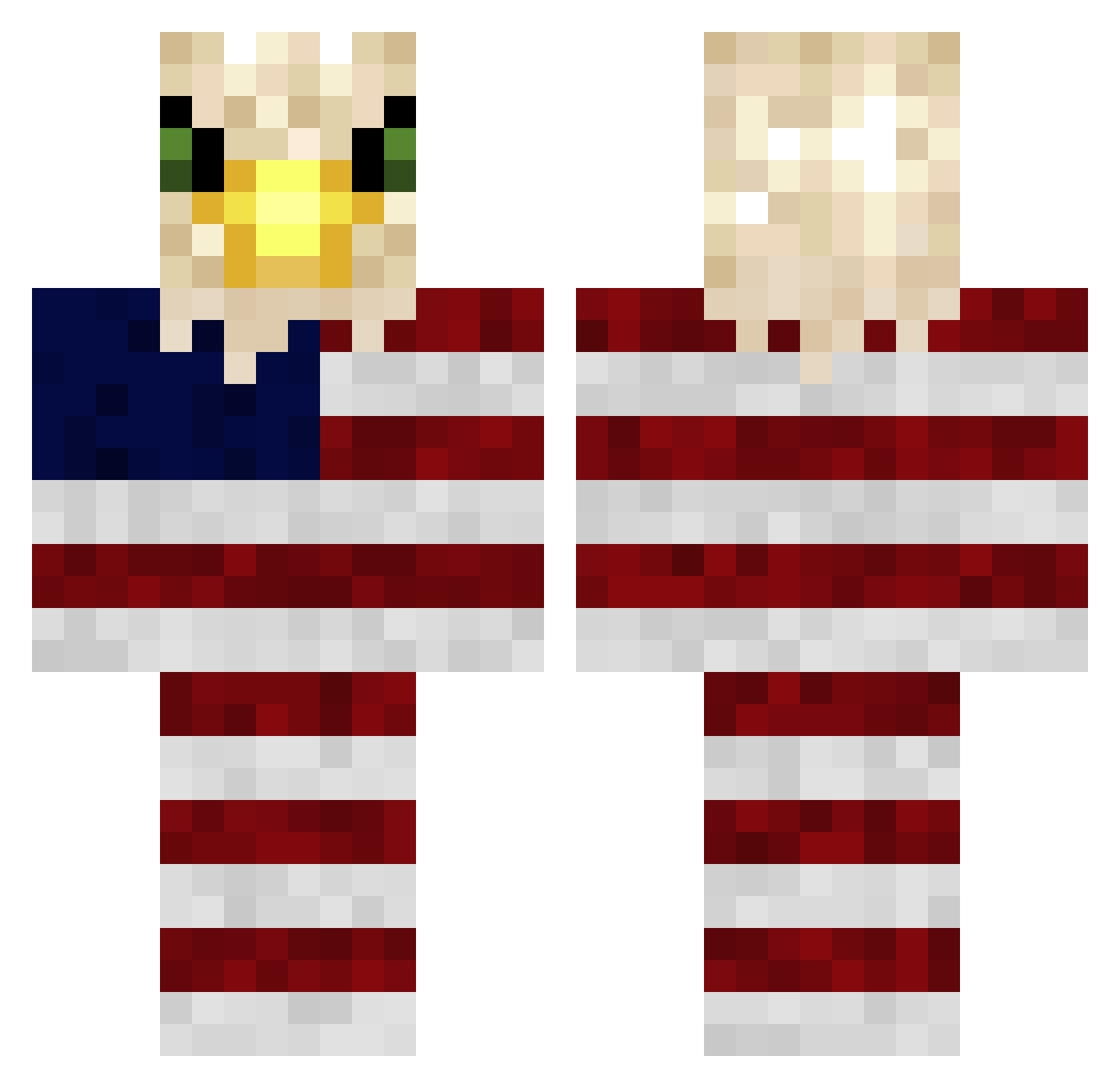 akovvo Minecraft skin, front and back view