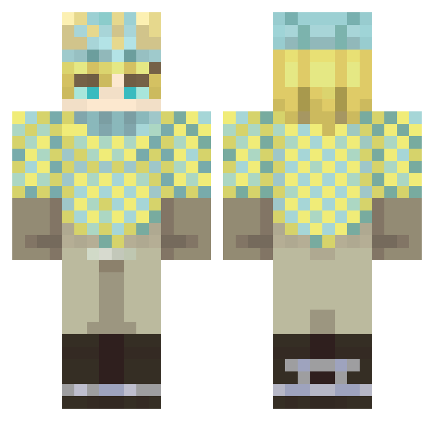 Cookiebuster5 Minecraft skin, front and back view