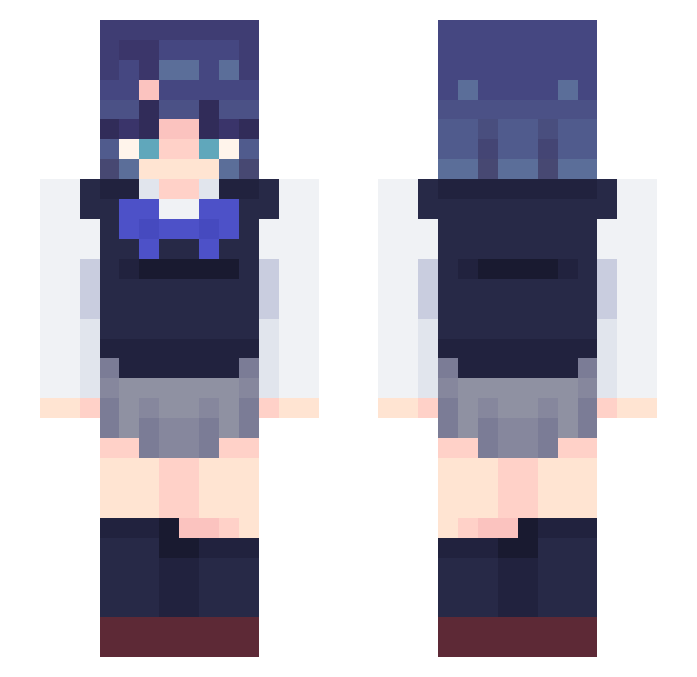 Slayer_Deku Minecraft skin, front and back view
