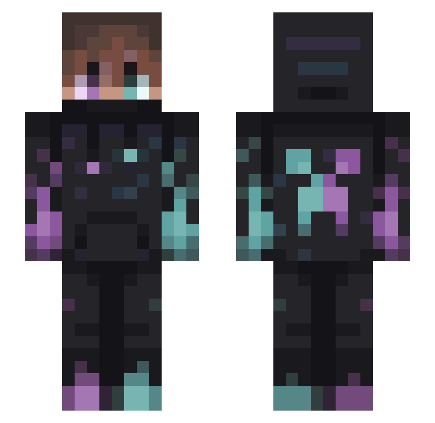 WarmachineXX Minecraft skin, front and back view