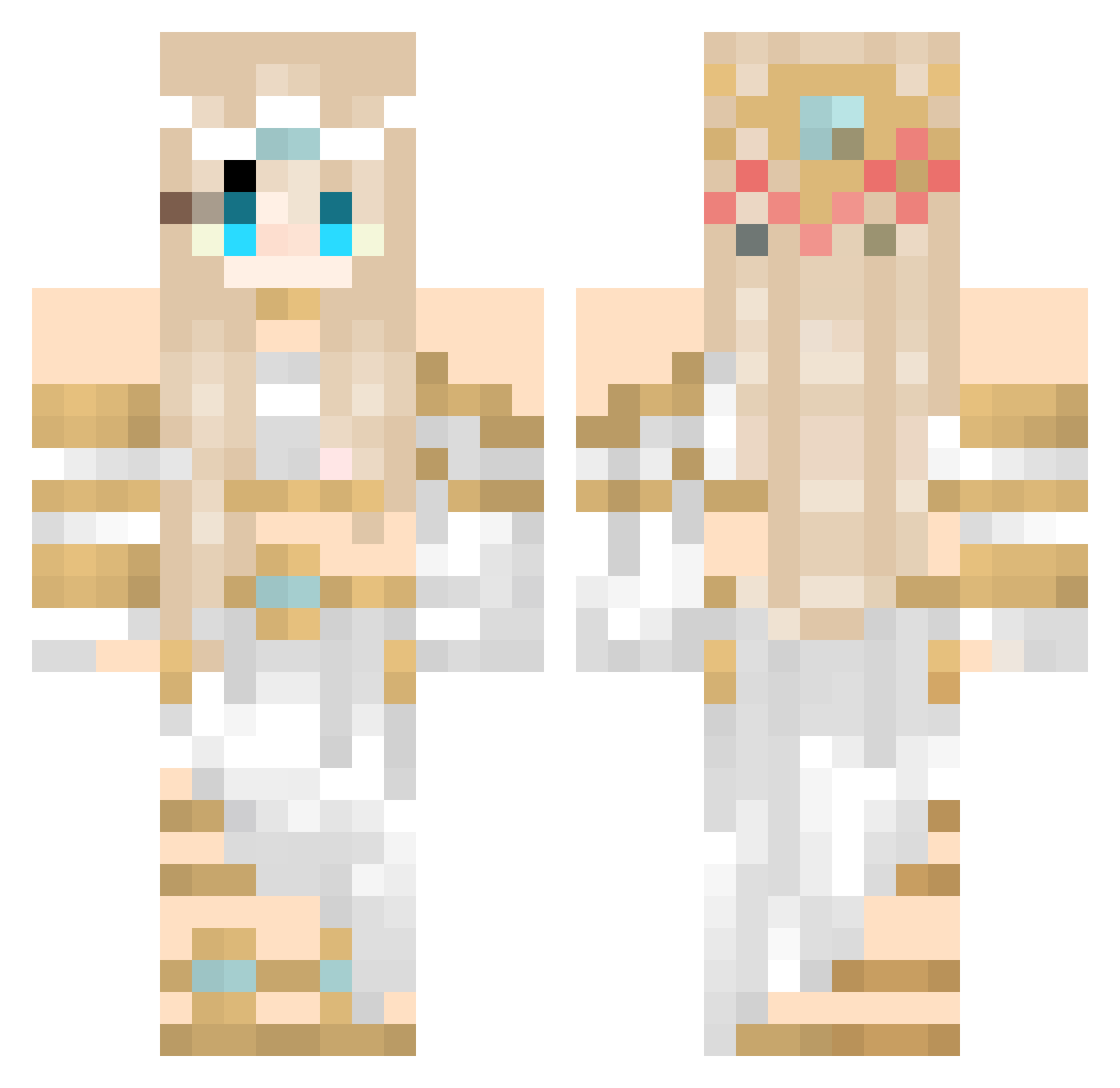 RoseSurf Minecraft skin, front and back view