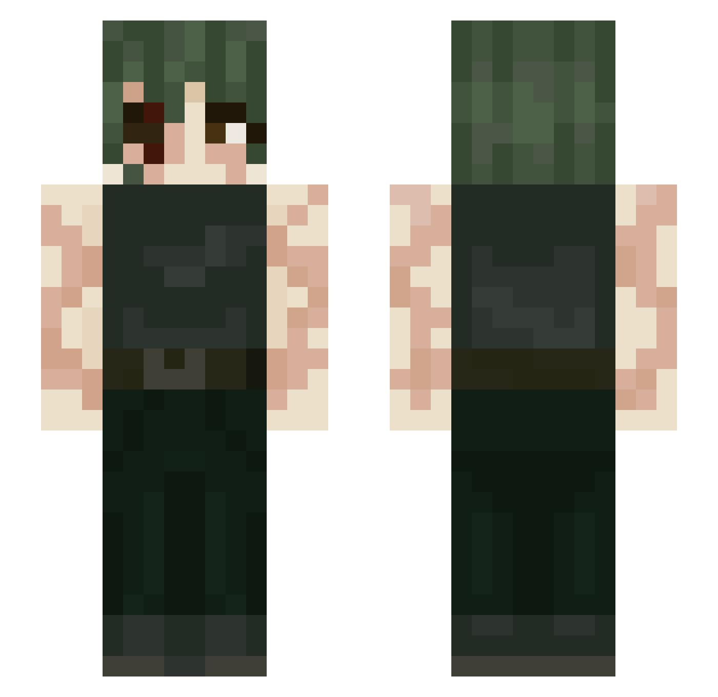 Potatoz1 Minecraft skin, front and back view