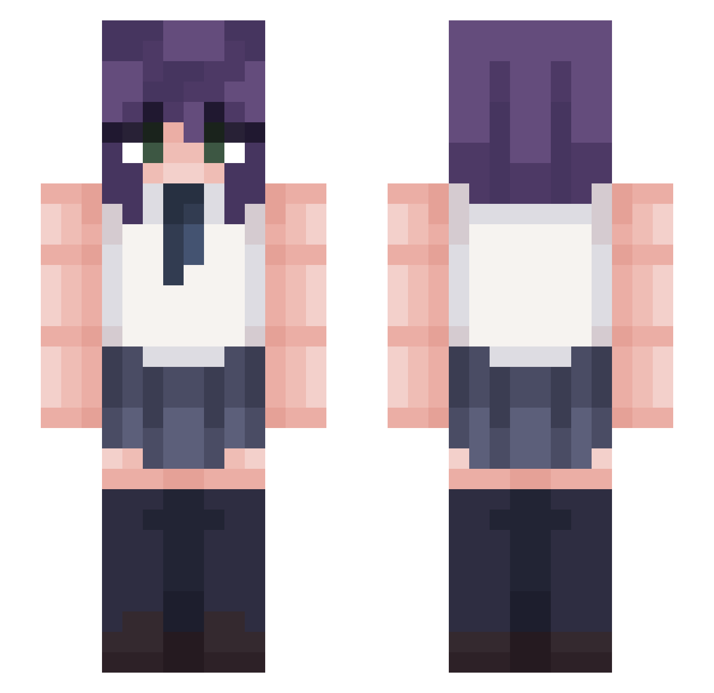 Ok1ma Minecraft skin, front and back view